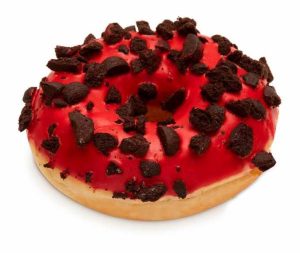 Red Cookie Crumble Donuts